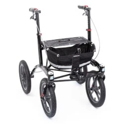 Trionic 14er Rollator Walker with large wheels and black basket.