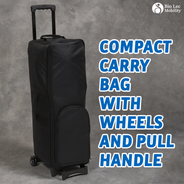 Folding Transit Wheelchair with Attendant Brake | Ultra Lightweight Travel Wheelchair Bio-Lec-Mobility Lightweight Travel Transit Wheelchair