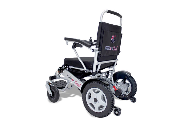 Rear view of the Freedom Chair DE08L electric wheelchair.