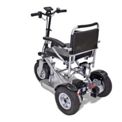 Rear view of the Freedom Scooter S1 with visible wheels and handlebars.