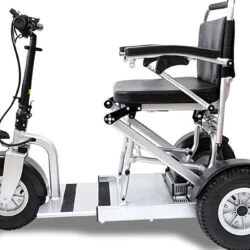 Side view of the Freedom Scooter S1 with foldable design and adjustable armrests.