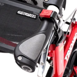 Close-up of Trionic Walker Rollator handle and brake lever.