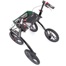 Top view of Trionic 14er Rollator Walker with large wheels.