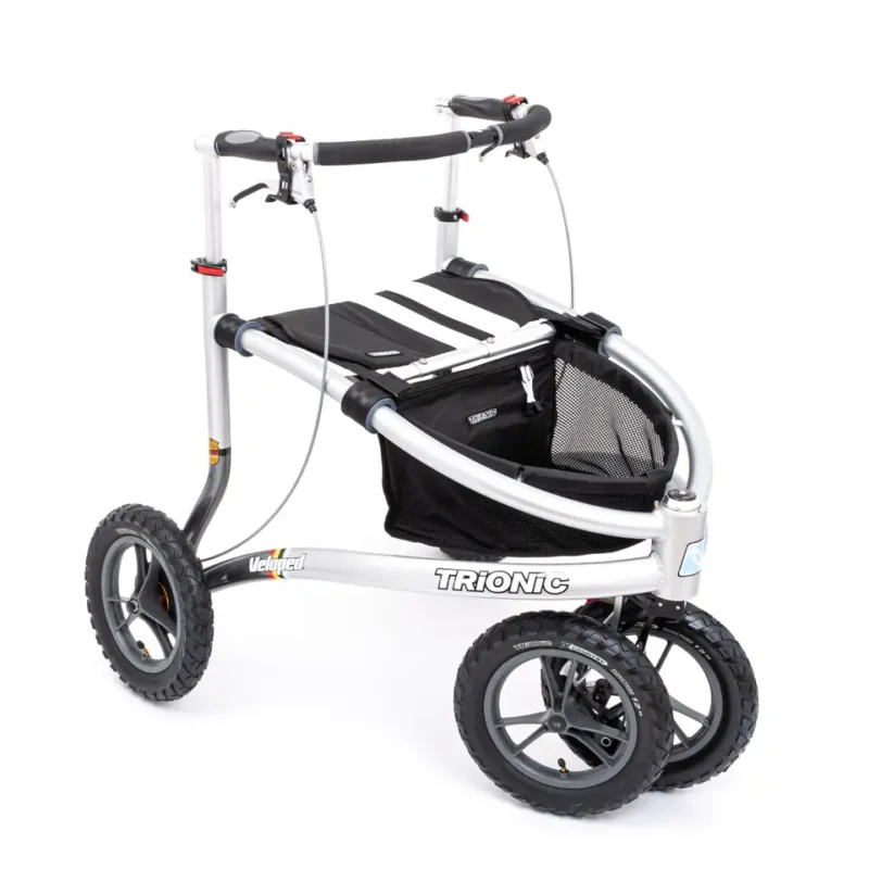 Trionic Veloped Sport 12er rollator with large wheels and basket.