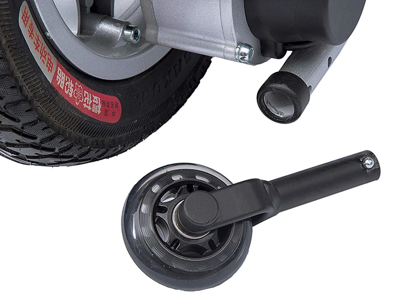 Close-up of the Freedom Chair A08 wheel and caster.