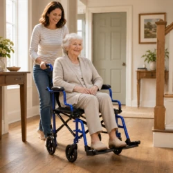 Lightweight Slim Folding Wheelchair For Travelling With Bag