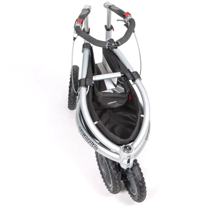 Folded Trionic Veloped Trek 14er showing wheels and frame.