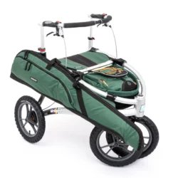 Trionic Veloped Jakt 14er outdoor walker with green storage bags.