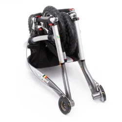 Folded Trionic Veloped Trek 14er with visible wheels and frame.
