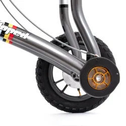 Close-up of the Trionic Veloped Trek 14er wheel and frame.