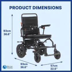 Electric Folding Wheelchair for Adults | Power Chair with 360° Joystick | Dual 250W Motors, Lithium-ion Battery | Ideal for Travel and Daily Use - Image 3