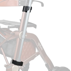 Side view of Uplivin Trive's rollator with accessories.