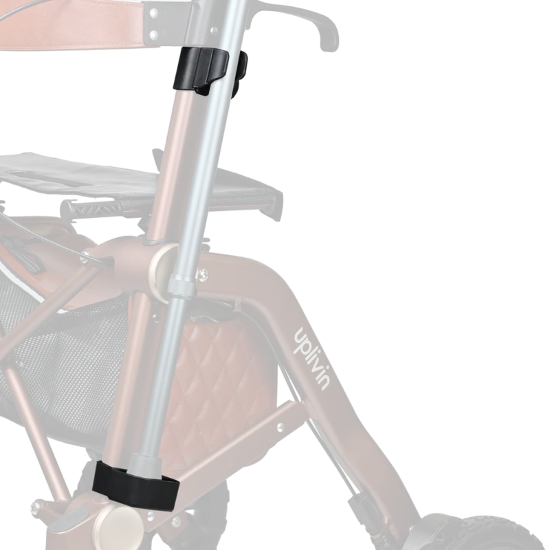 Side view of Uplivin Trive's rollator with accessories.