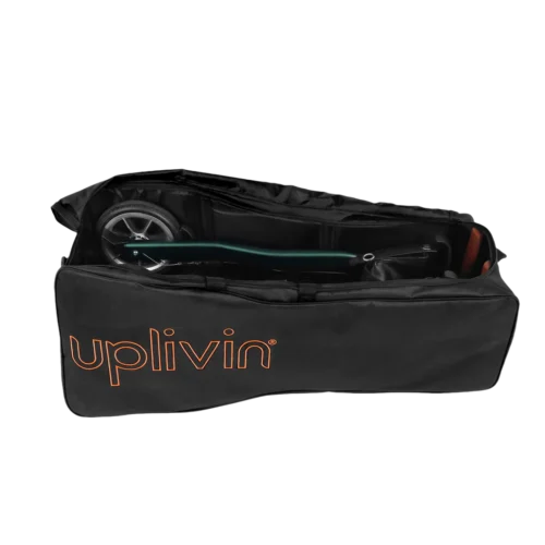 Uplivin rollator travel bag with a wheel visible inside.
