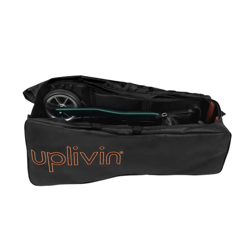 Uplivin rollator travel bag with a wheel visible inside.