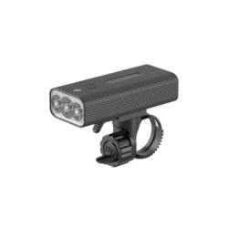 Rechargeable light with three LEDs and a mounting bracket.