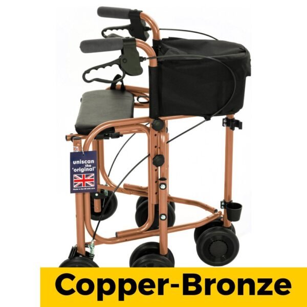 Uniscan Triumph Plus Rollator | Tri-Walker With 5 Sets Of Wheels | Three Wheel Walker Rollator With Seat - Image 8