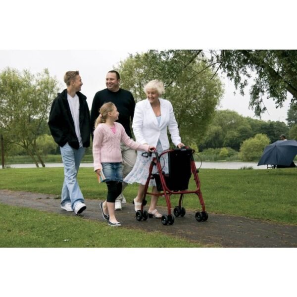 Uniscan Glider Plus Adjustable Rollator Walker | 4 Wheeled Walker Deluxe Model | Lightweight & Folding Rollator