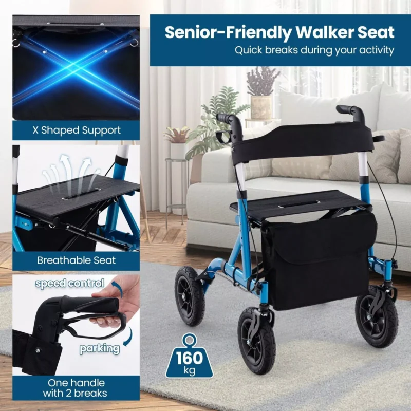 Lightweight Folding Mobility Walkers | Folding Rollator Walkers For Elderly - Image 4