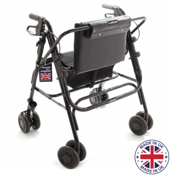 Uniscan 'Grand' Glider Plus Adjustable Walker | Heavy Duty & Lightweight Rollator | 4 Wheel Walker For Sale - Image 6