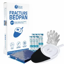 Bed Pan with Handle & Lid | Lightweight Fracture Bed Pan, Easy-Clean & Odour-Control Lid | Includes Liners, Pads & Gloves