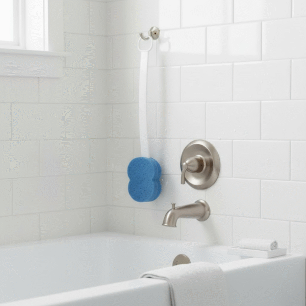 Long Handled Blue Sponge Bath & Shower Mobility Bathing Aid with Comfy Extended Grip - Image 3