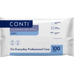 Conti Soft Cleansing Dry Wipes package labeled for everyday professional care.