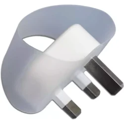 Plug Tugs removal aid attached to a three-pin plug.