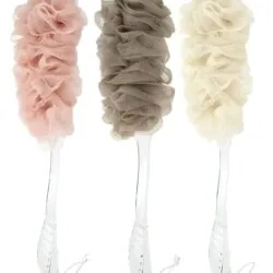 Long Handle Bath Brush with Soft Mesh Sponge - Ideal Back Scrubber for Seniors