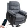 Power Lift Riser Recliner Chair with Remote Control - High Back Comfort, Dark Grey - Single Motor