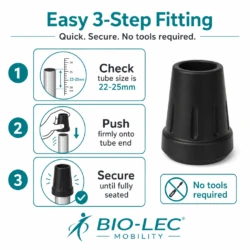 Step-by-step installation guide: check size, push on, secure – no tools required