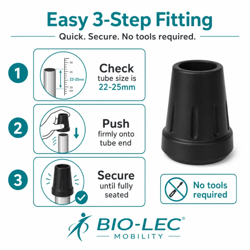 Step-by-step installation guide: check size, push on, secure – no tools required