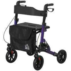 HOMCOM Purple Rollator Walker Lifestyle