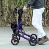 Folding Rollator Walker with Seat, Backrest & Storage Bag — 4 Wheels, Lightweight, Purple