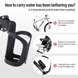 Cup holder arms adjusting to different bottle sizes