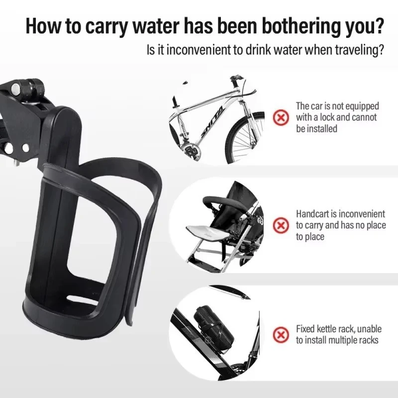 Cup holder arms adjusting to different bottle sizes
