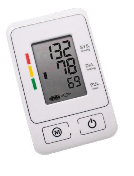 Bio-Lec Mobility blood pressure monitor large LCD showing systolic diastolic and pulse readings
