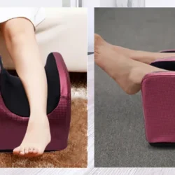 Bio-Lec Mobility electric foot massager in use seated on a sofa and reclined on the floor