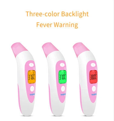Bio-Lec Mobility infrared thermometer three-colour backlight showing green orange and red temperature ranges
