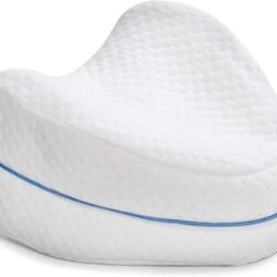 Leg & Knee Support Pillow | Ventilated Memory Foam Knee Pillow For Side Sleepers | Contoured Leg Cushion With Washable Cover