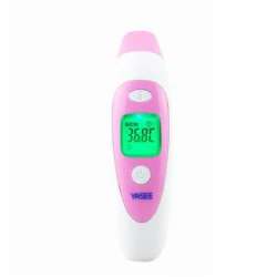Bio-Lec Mobility non-contact thermometer LCD display showing a temperature reading