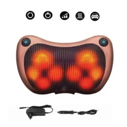 Shiatsu Massage Pillow | 6-Head Kneading Neck & Shoulder Massage Cushion With Heat | Mains And Car Adapter Included