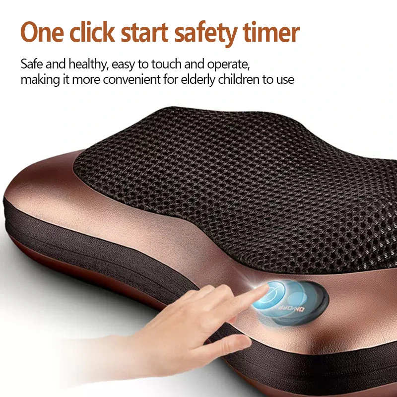 Shiatsu massage pillow one-click start button with safety timer