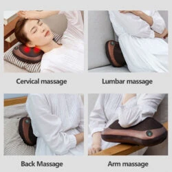 Shiatsu massage pillow used for cervical, lumbar, back and arm massage