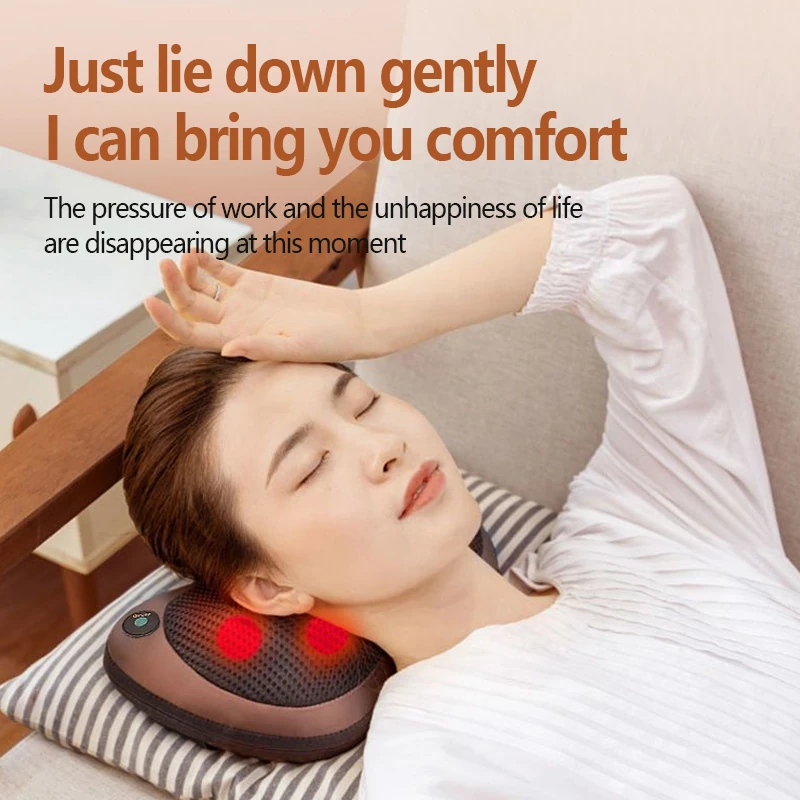Shiatsu massage pillow used behind the neck while lying down