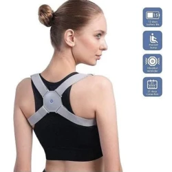 Bio-Lec Mobility Smart Posture Corrector | Adjustable Upper Back Brace with Vibration Reminder & 25° Angle Sensor | Rechargeable 15-Day Battery