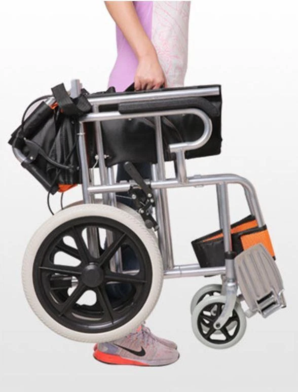 Bio-Lec Mobility transit wheelchair folded flat for carrying and car boot storage