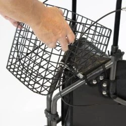 Detachable tray lifted from the rollator basket