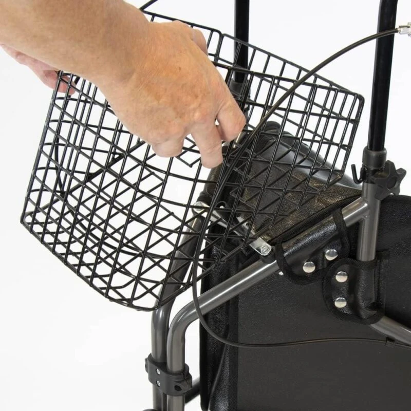 Detachable tray lifted from the rollator basket