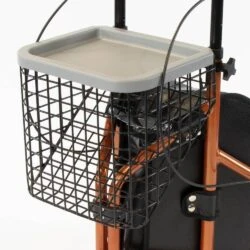 Wire basket and detachable tray add-on set for a tri walker